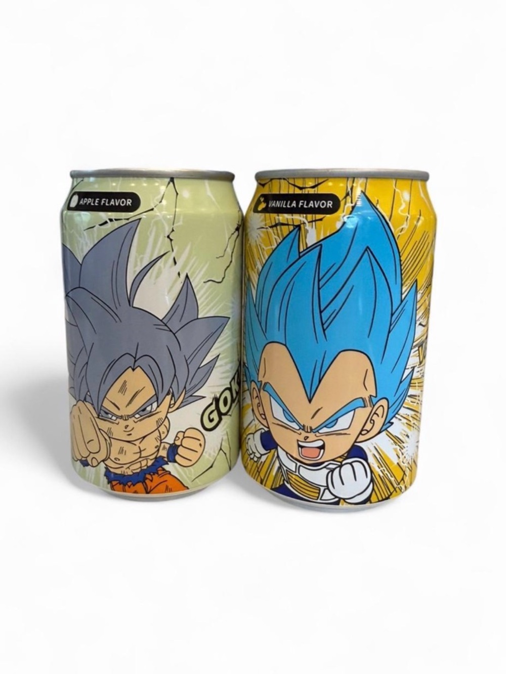 OceanBomb Dragon Ball Super Soft Drink Apple & Vanilla Sparkling 2 Pack DBZ cans